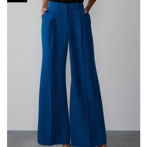 New York & Company Blue Zen - High Rise Wide Leg Seamed Pant